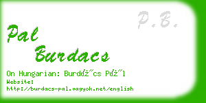 pal burdacs business card